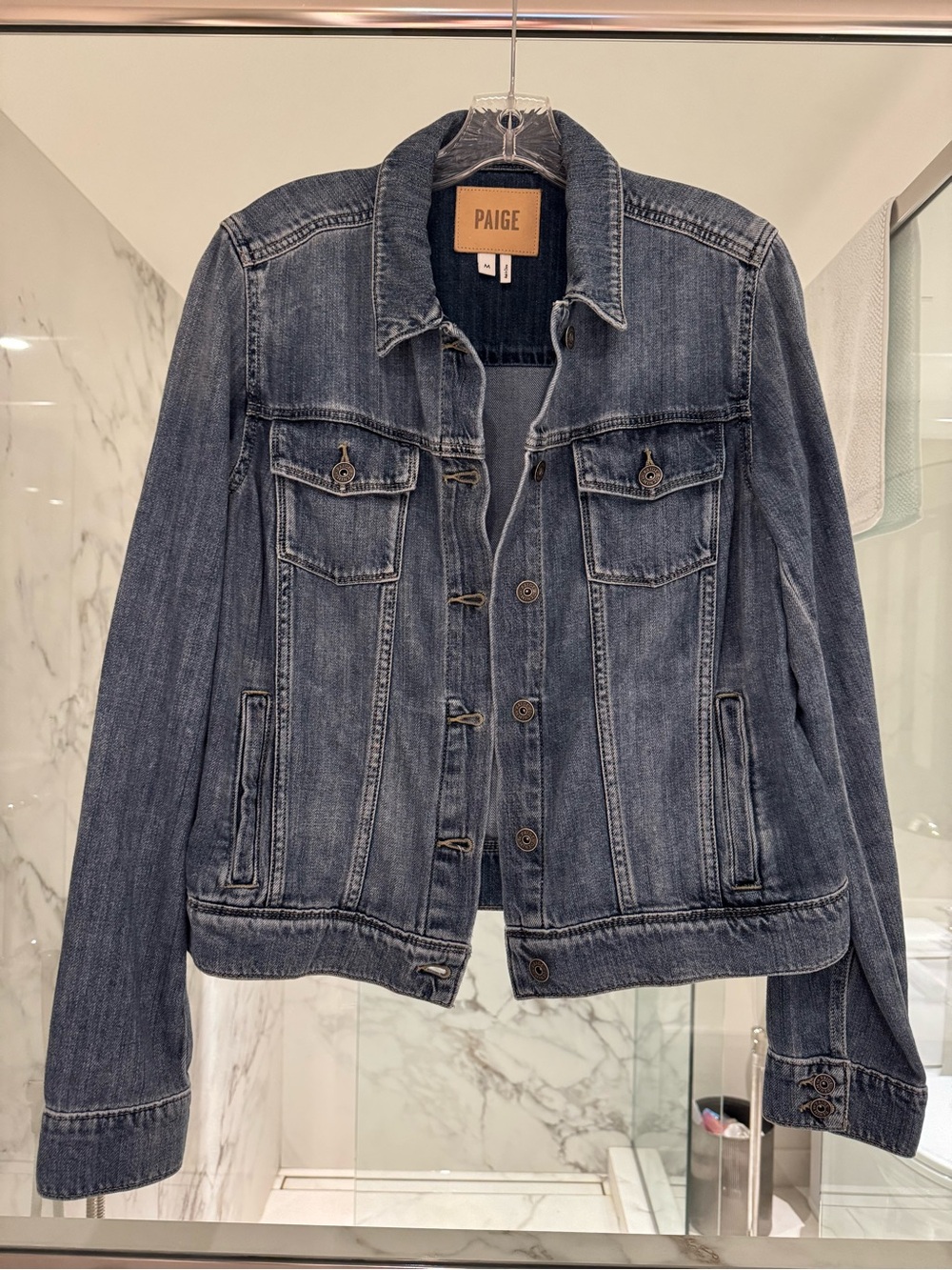 PAIGE Dark Blue Denim Jacket - Classic Trucker Style
